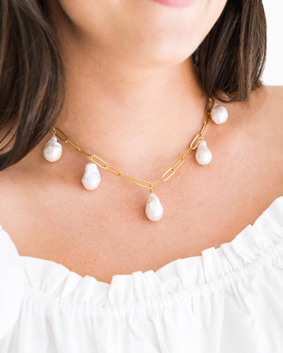 Golden South Sea Pearl Paperclip Necklace – Na Hoku